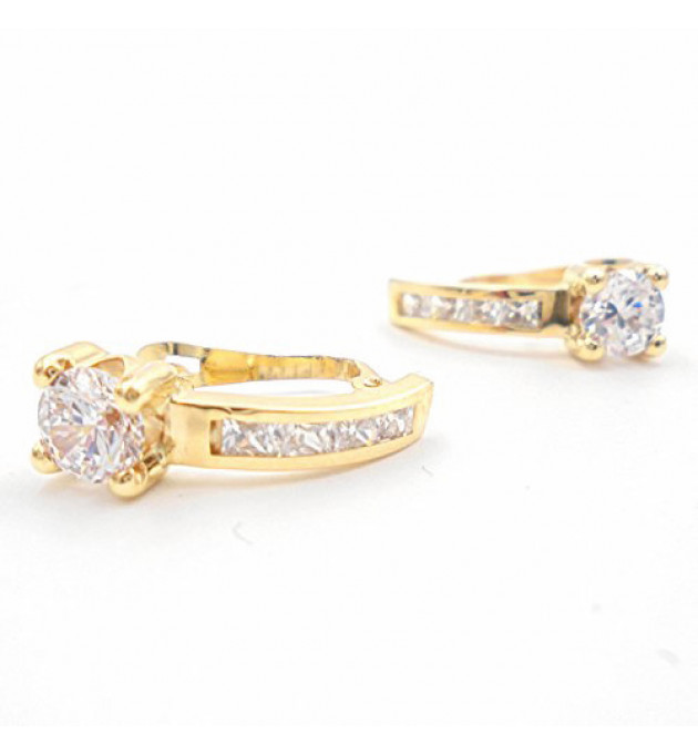 PENDIENTES MUJER ORO 18K CIRCONITA BAGUETTE