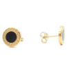 PENDIENTES MUJER ORO 18K ESMALTE NEGRO