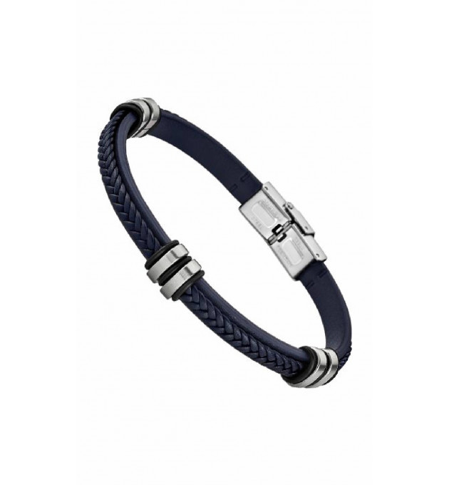 PULSERA LOTUS STYLE HOMBRE PIEL AZUL Y NEGRO - LS1829-2/5