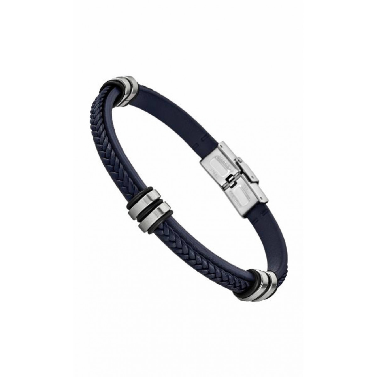 PULSERA LOTUS STYLE HOMBRE PIEL AZUL Y NEGRO - LS1829-2/5