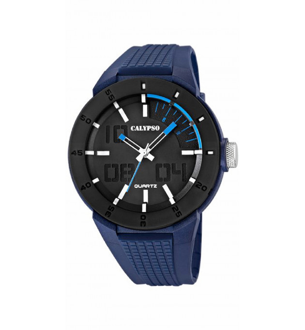 RELOJ CALYPSO HOMBRE ANALOGICO NEGRO/AZUL - K5629/3