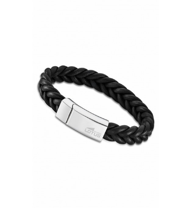 PULSERA LOTUS STYLE MEN BASIC HOMBRE CUERO NEGRO - LS2095-2/2