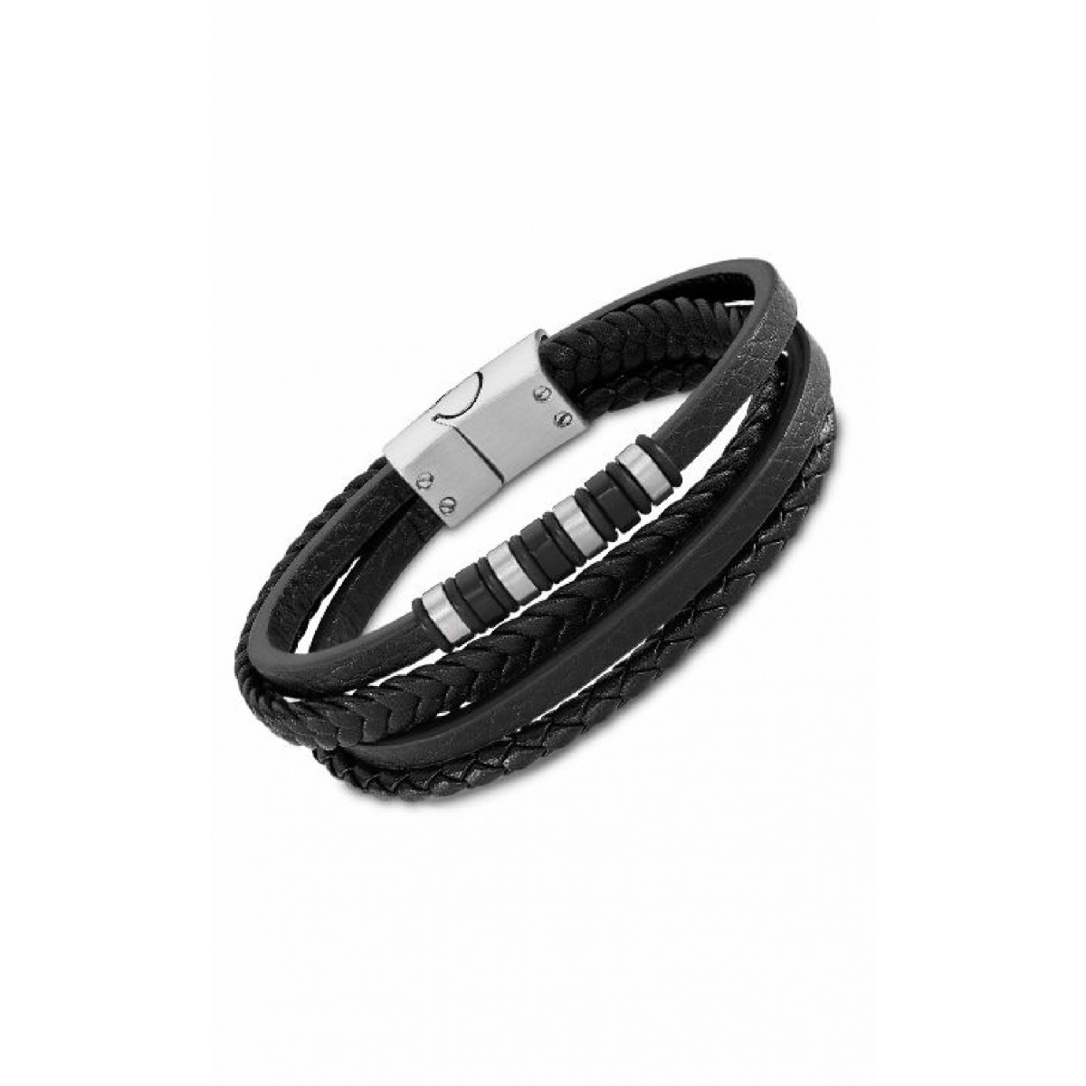 PULSERA LOTUS STYLE URBAN HOMBRE CUERO NEGRO - LS2101-2/1