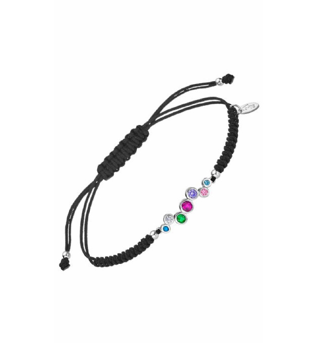 PULSERA LOTUS SILVER MUJER HILO NEGRO COLORES - LP1979-2/4