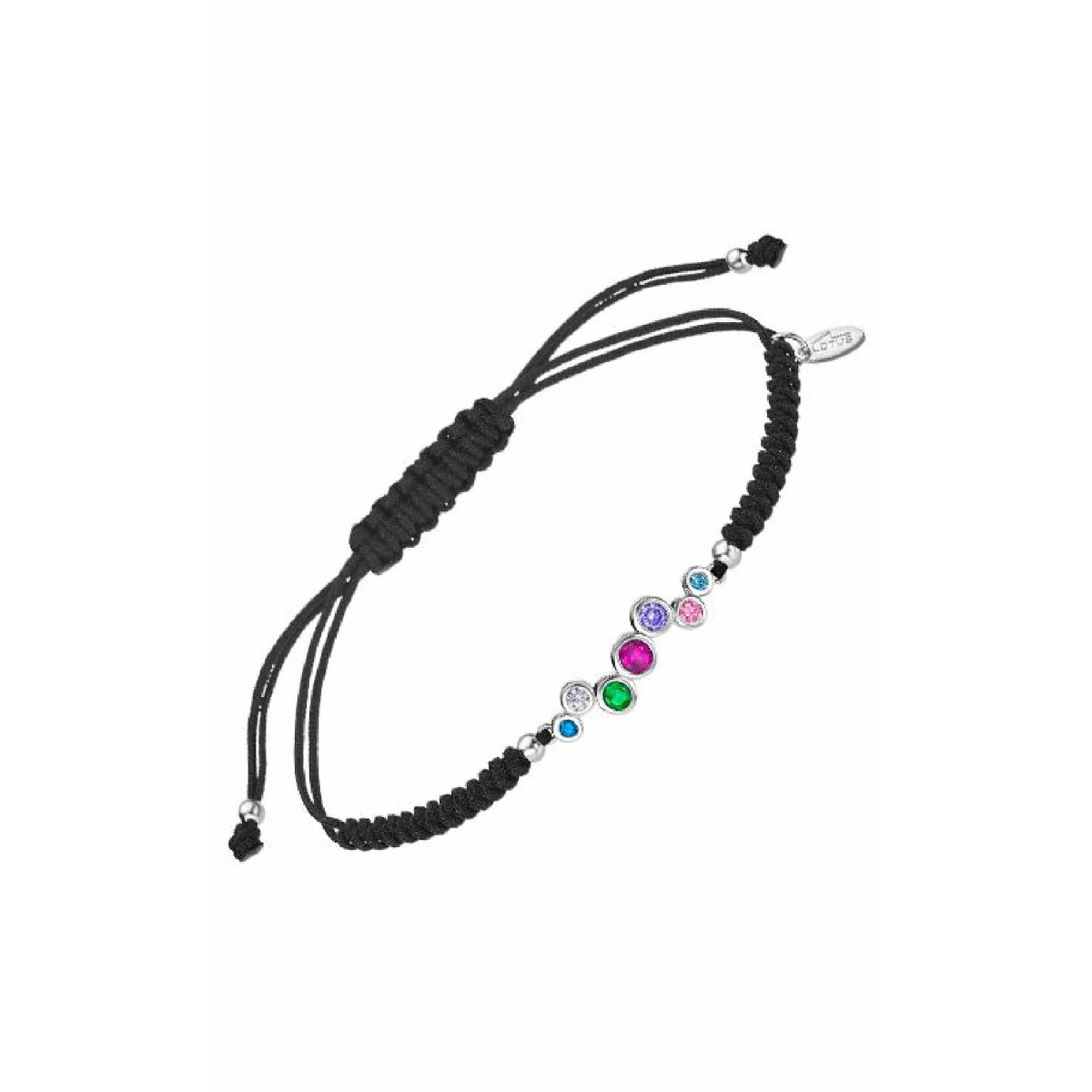 PULSERA LOTUS SILVER MUJER HILO NEGRO COLORES - LP1979-2/4