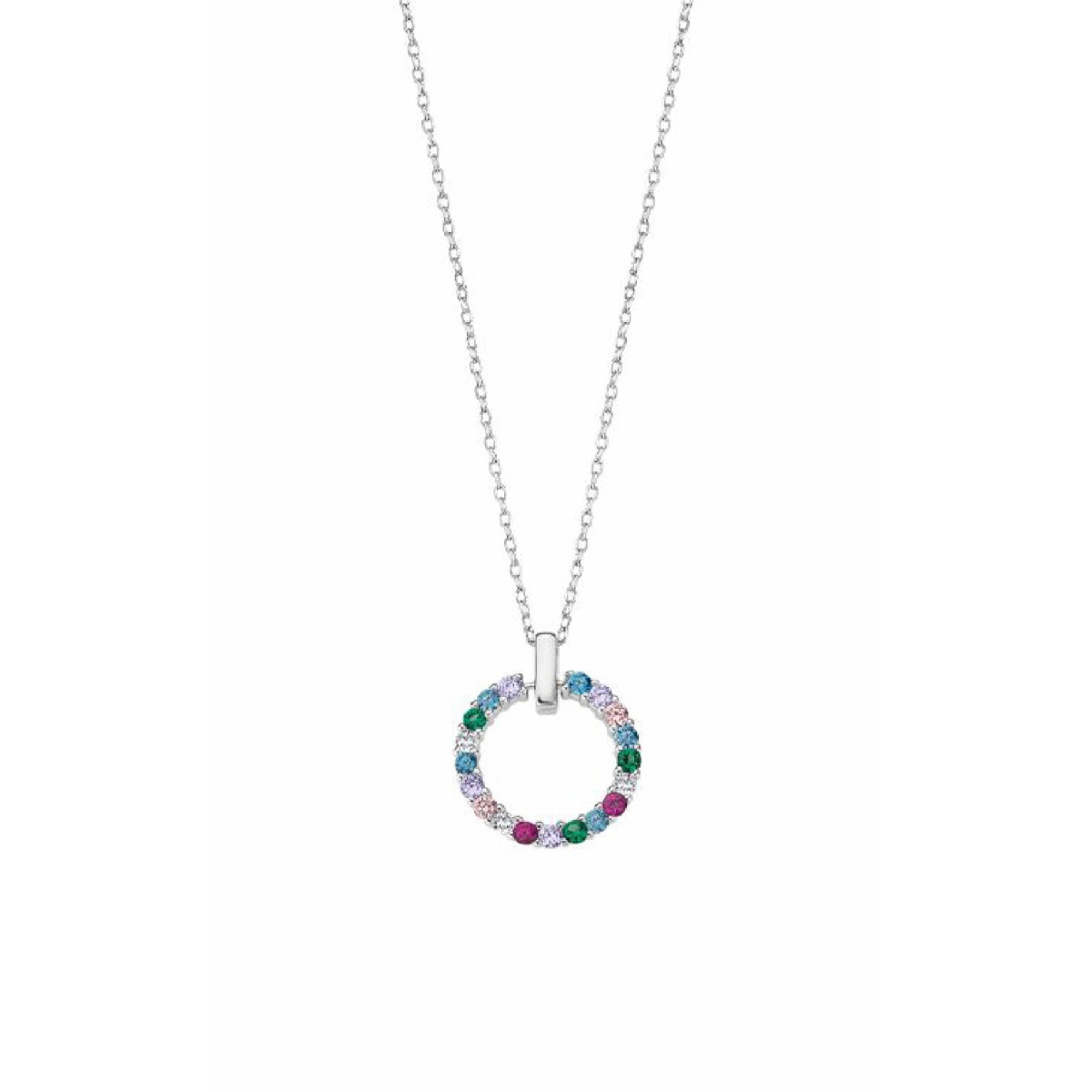 COLLAR LOTUS SILVER MUJER ARO RAINBOW - LP3100-1/2