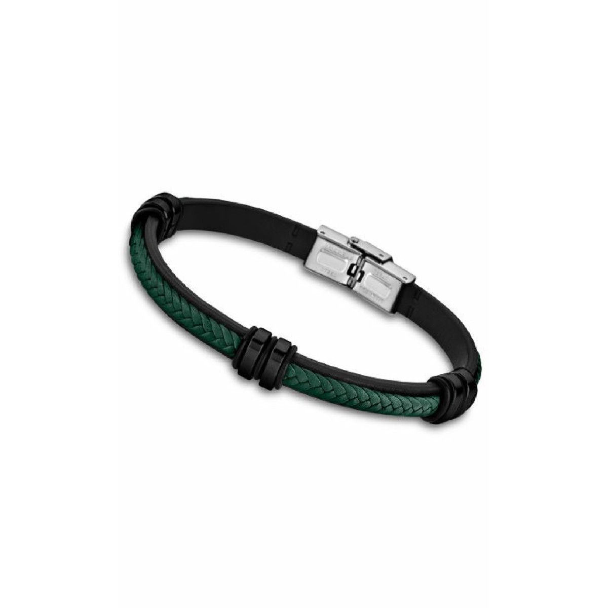 PULSERA LOTUS STYLE HOMBRE PIEL VERDE Y NEGRO - LS1829-2/8