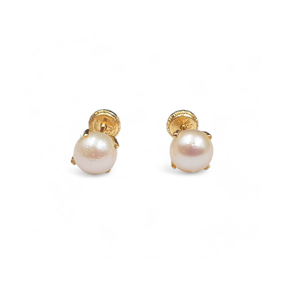 PENDIENTES NIÑA PERLA CULTIVADA 5MM ORO AMARILLO